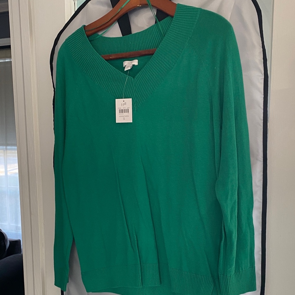 J. Jill Green V-Neck Sweater